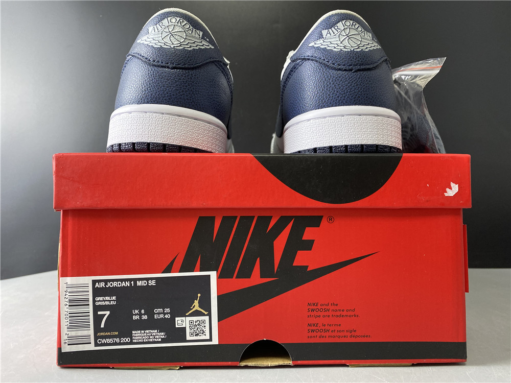 Jordan1 White gray dark blue CW8576-200